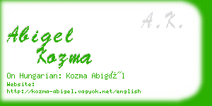 abigel kozma business card